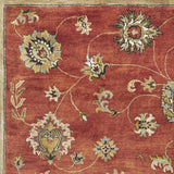8' X 11' Sienna Orange Hand Tufted Allover Traditional Floral Indoor Area Rug - Homeroots