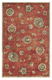 8' X 11' Sienna Orange Hand Tufted Allover Traditional Floral Indoor Area Rug - Homeroots