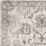 9' X 13' Ivory Machine Woven Distressed Floral Traditional Indoor Area Rug - Homeroots