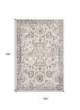 9' X 13' Ivory Machine Woven Distressed Floral Traditional Indoor Area Rug - Homeroots - Flyclothing LLC