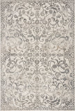 9' X 13' Ivory Machine Woven Distressed Floral Vines Indoor Area Rug - Homeroots