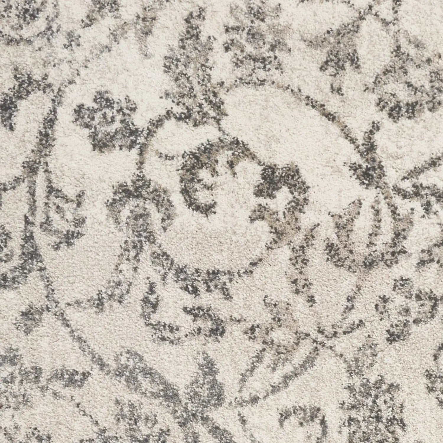 9' X 13' Ivory Machine Woven Distressed Floral Vines Indoor Area Rug - Homeroots - Flyclothing LLC