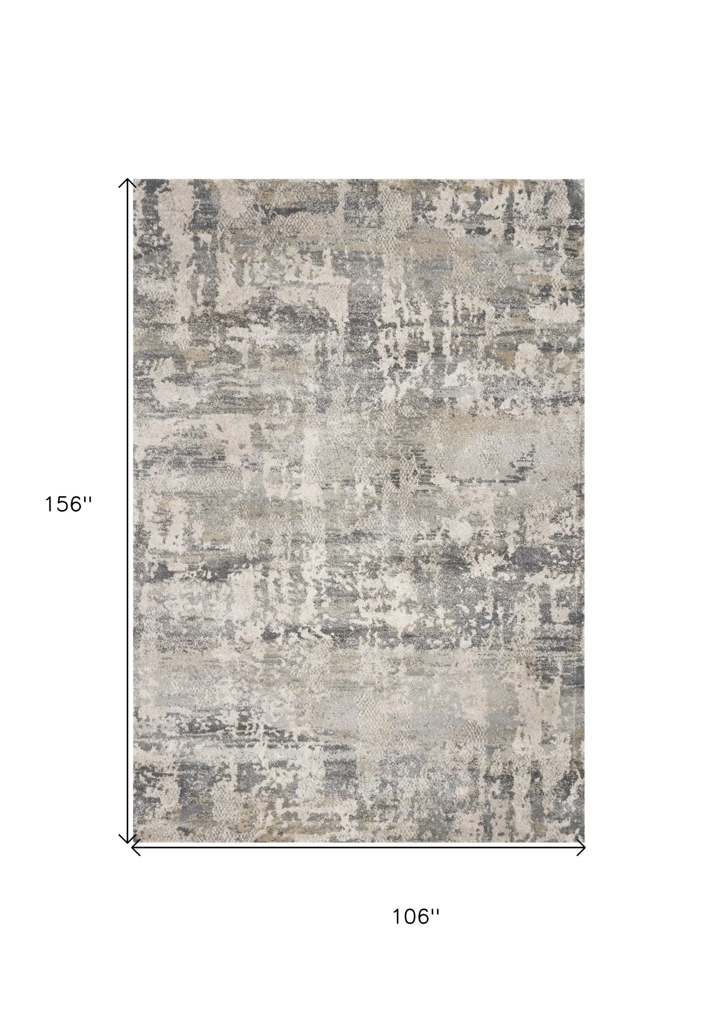 8' X 13' Shade Of Gray Abstract Area Rug - Homeroots - Flyclothing LLC