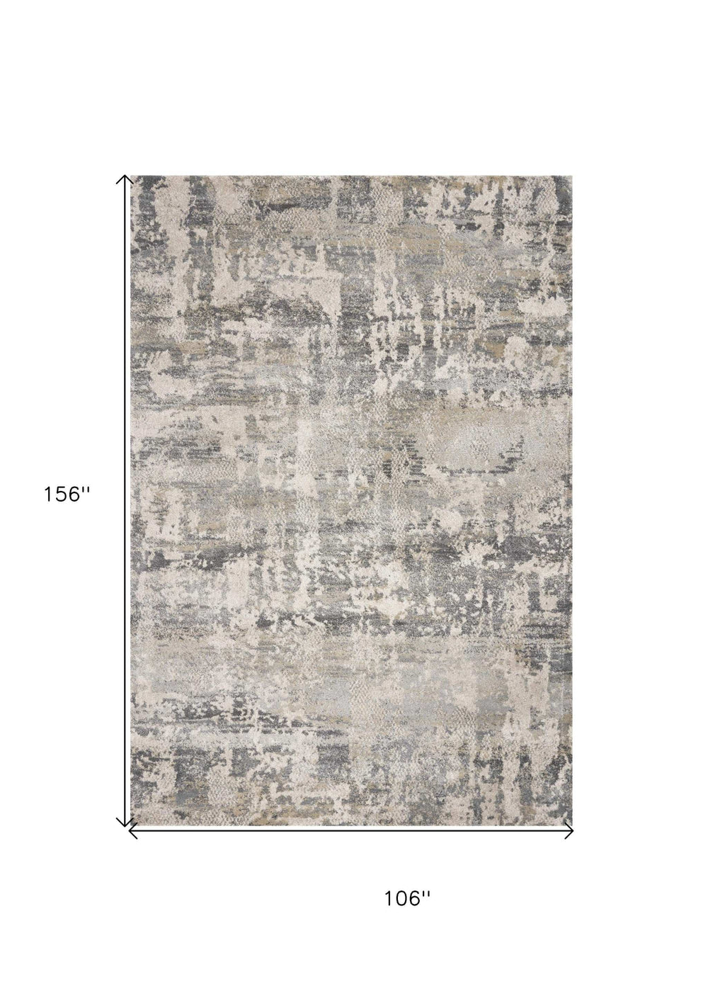 8' X 13' Shade Of Gray Abstract Area Rug - Homeroots - Flyclothing LLC