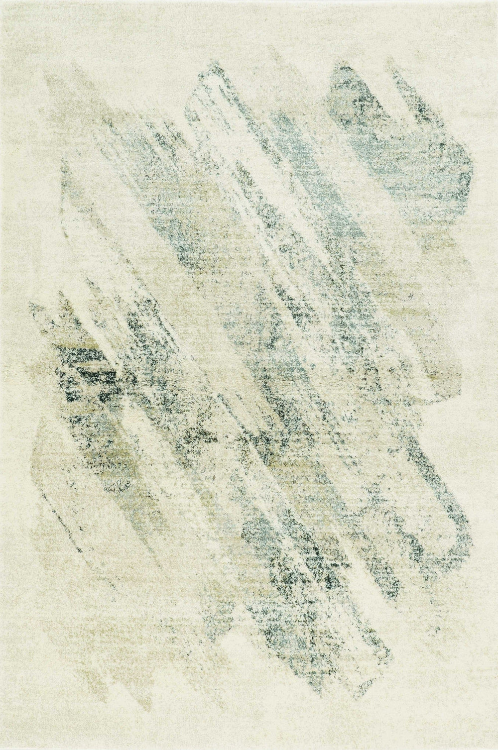 9' X 13' Ivory Grey Machine Woven Abstract Brushstroke Indoor Area Rug - Homeroots