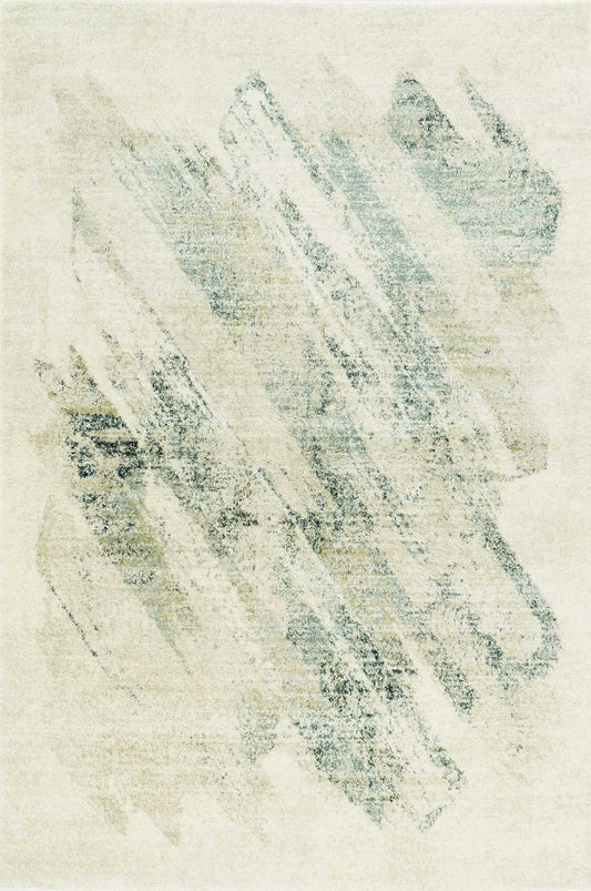 9' X 13' Ivory Grey Machine Woven Abstract Brushstroke Indoor Area Rug - Homeroots - Flyclothing LLC