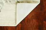 9' X 13' Ivory Grey Machine Woven Abstract Brushstroke Indoor Area Rug - Homeroots
