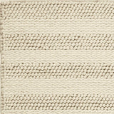 8' X 10' White Ivory Hand Woven Knobby Cornish Stripe Indoor Area Rug - Homeroots - Flyclothing LLC