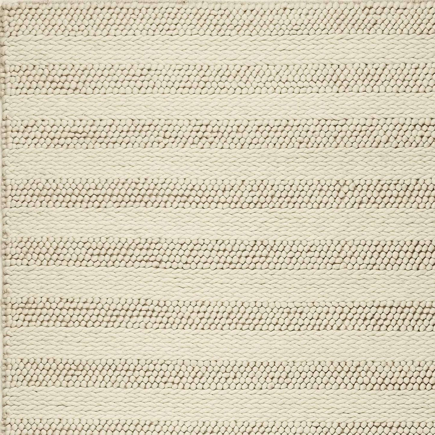 8' X 10' White Ivory Hand Woven Knobby Cornish Stripe Indoor Area Rug - Homeroots - Flyclothing LLC