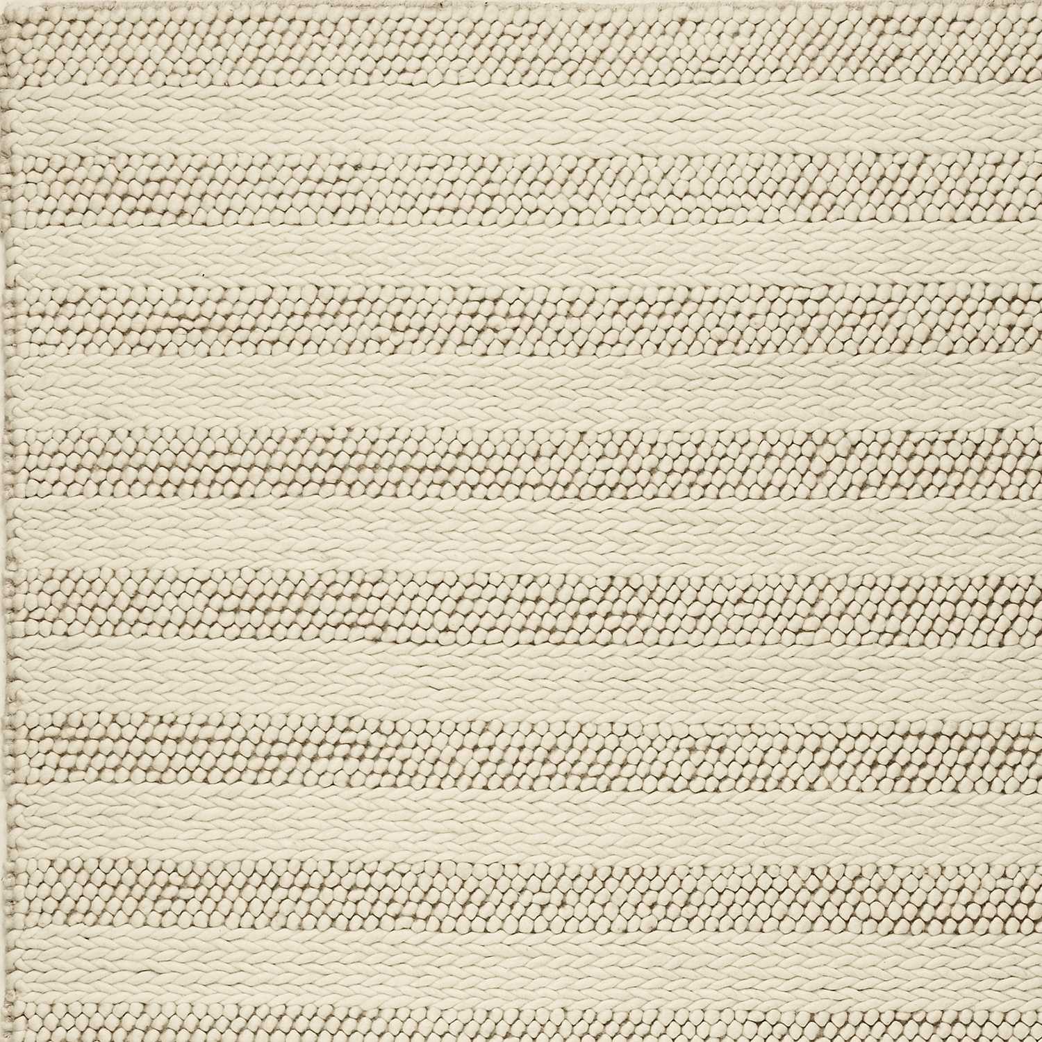 8' X 10' White Ivory Hand Woven Knobby Cornish Stripe Indoor Area Rug - Homeroots - Flyclothing LLC