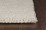 8' X 10' White Ivory Hand Woven Knobby Cornish Stripe Indoor Area Rug - Homeroots - Flyclothing LLC