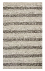 8' X 10' Grey White Hand Woven Knobby Stripes Indoor Area Rug - Homeroots - Flyclothing LLC