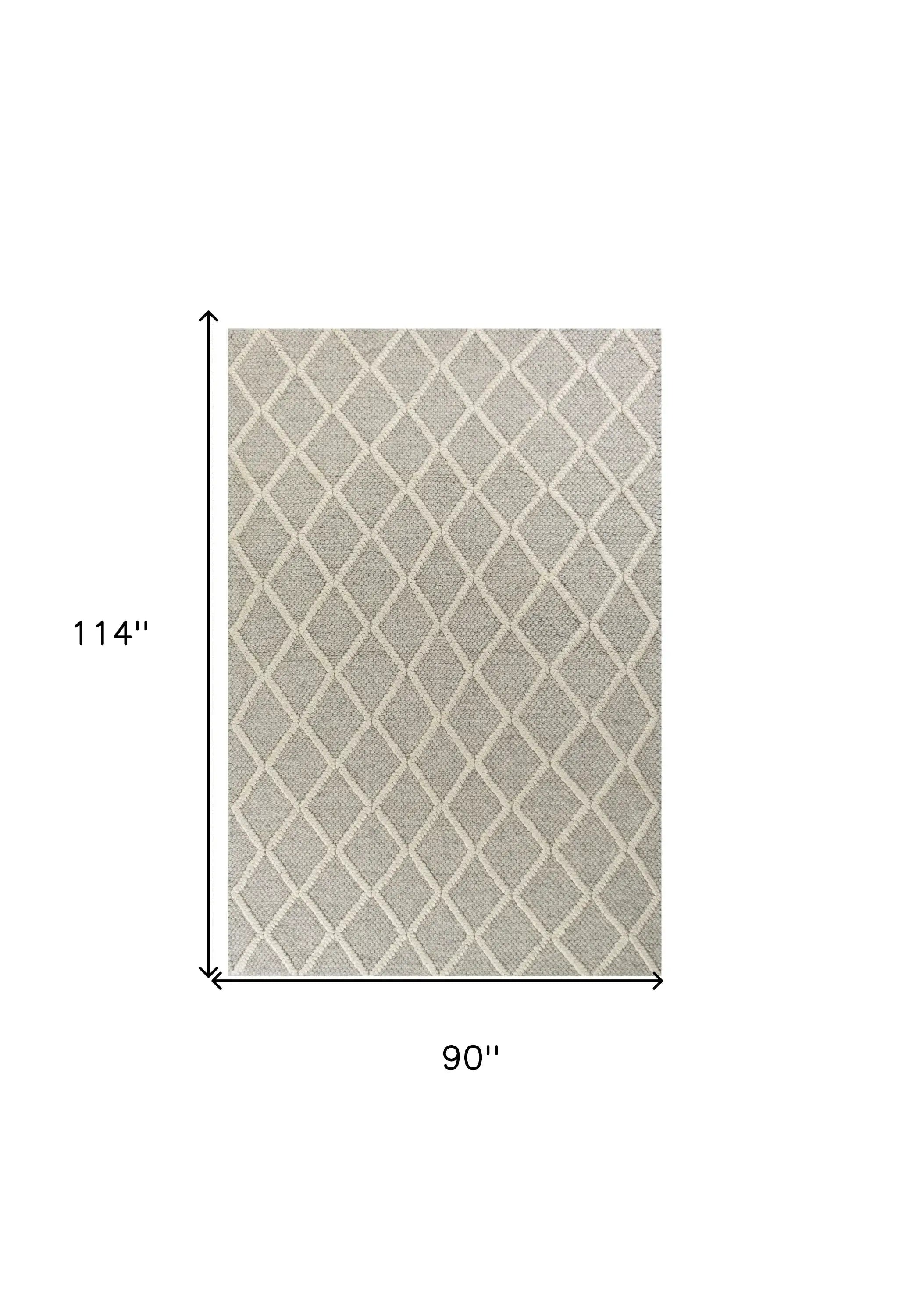 7' X 9' Wool Grey Area Rug - Homeroots - Flyclothing LLC
