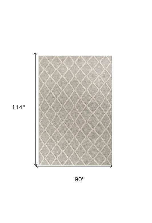 7' X 9' Wool Grey Area Rug - Homeroots - Flyclothing LLC