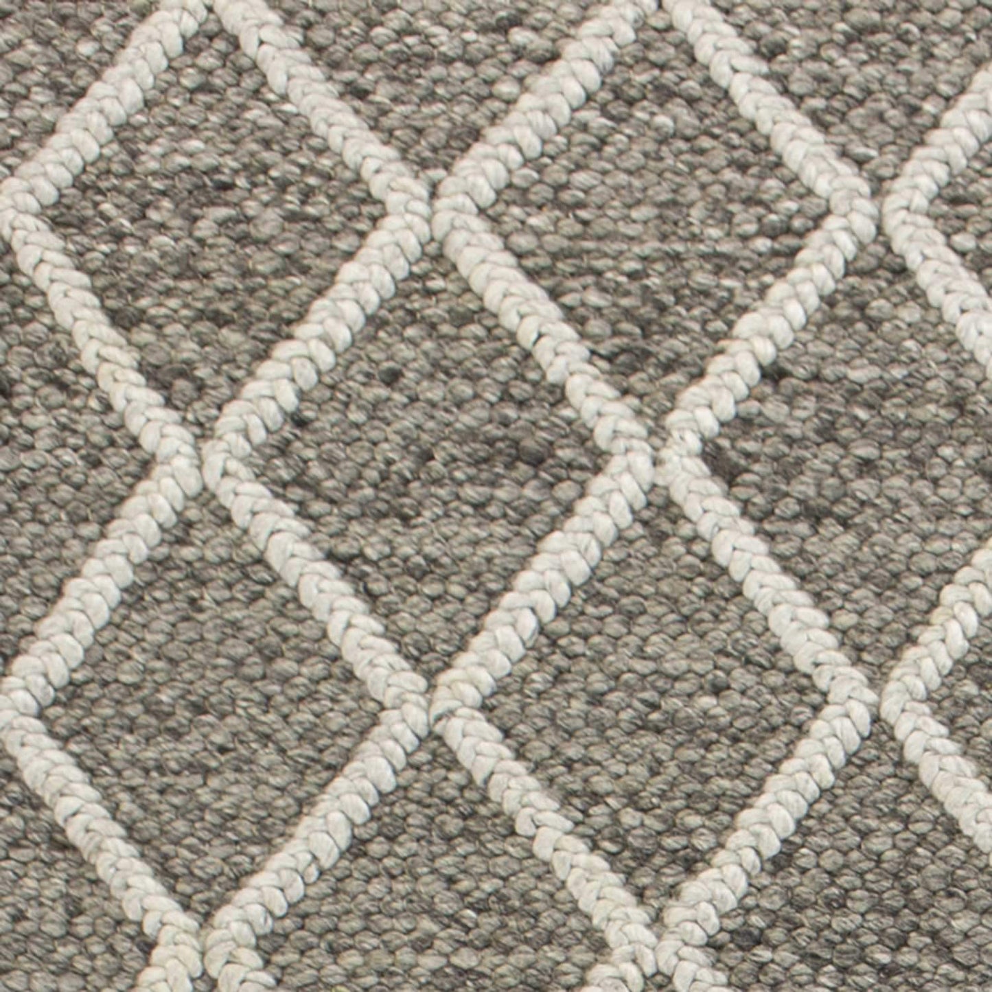 8' X 10' Dark Grey Hand Woven Diamond Pattern Indoor Area Rug - Homeroots - Flyclothing LLC