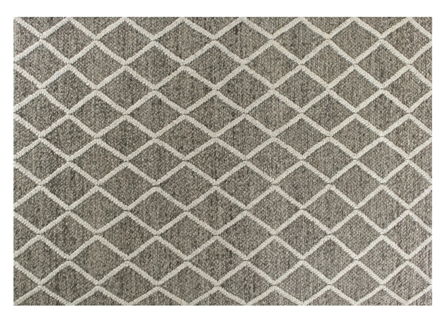 8' X 10' Dark Grey Hand Woven Diamond Pattern Indoor Area Rug - Homeroots - Flyclothing LLC