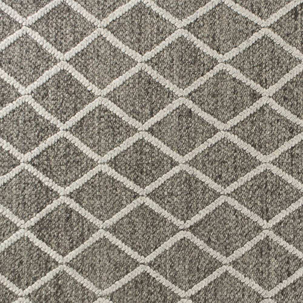8' X 10' Dark Grey Hand Woven Diamond Pattern Indoor Area Rug - Homeroots - Flyclothing LLC