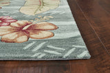 8' X 11' Seafoam Green Machine Woven Tropical Plants Indoor Area Rug - Homeroots