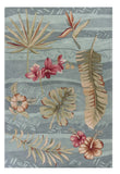 8' X 11' Seafoam Green Machine Woven Tropical Plants Indoor Area Rug - Homeroots
