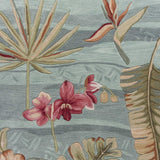 8' X 11' Seafoam Green Machine Woven Tropical Plants Indoor Area Rug - Homeroots