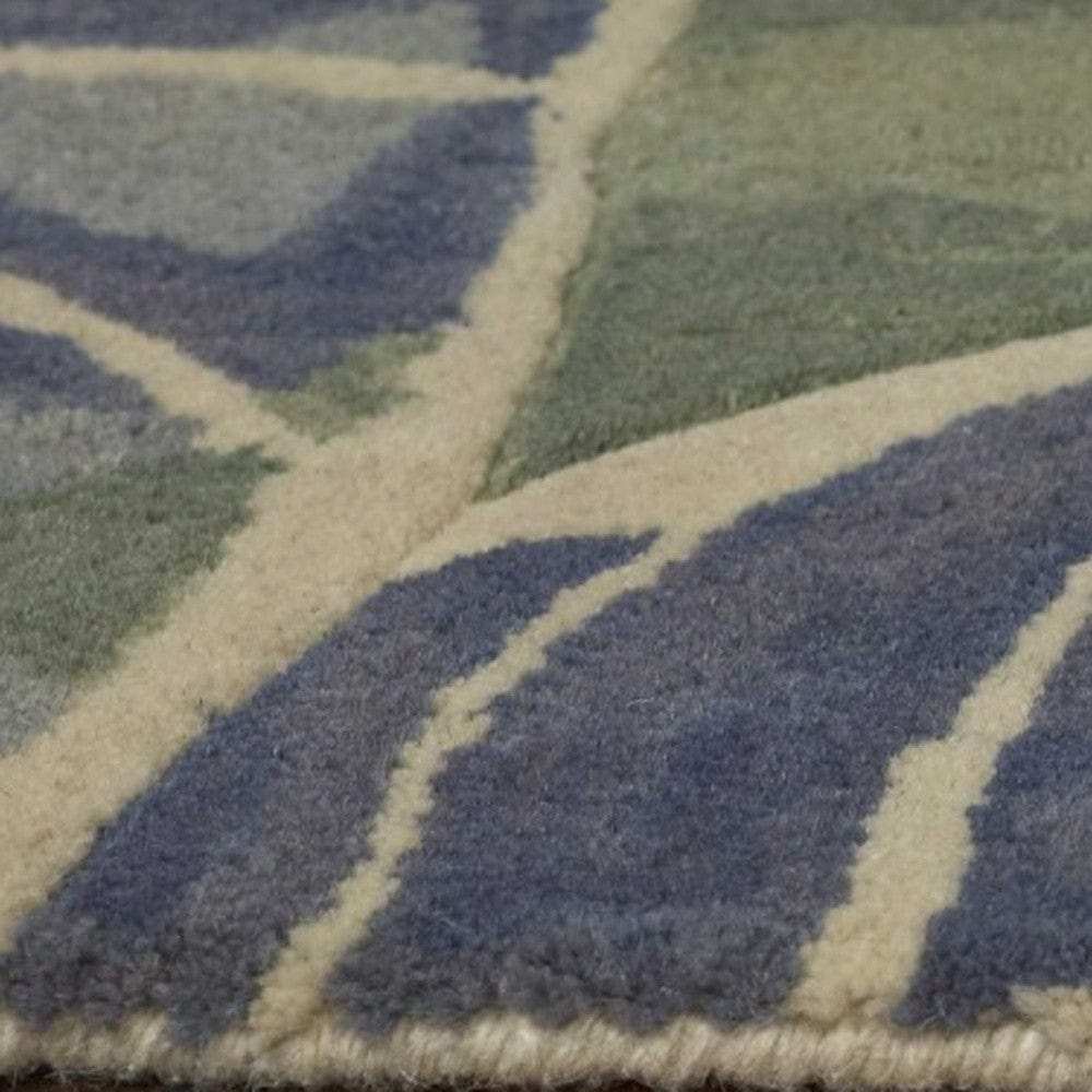7' X 9' Wool Blue Or Green Area Rug - Homeroots - Flyclothing LLC