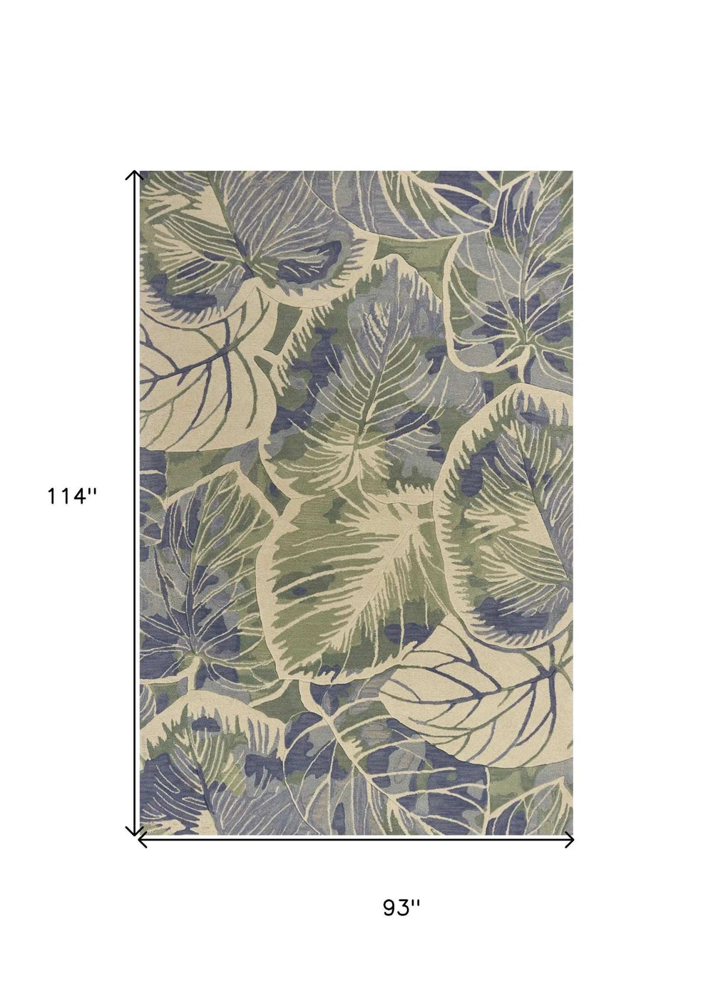 7' X 9' Wool Blue Or Green Area Rug - Homeroots - Flyclothing LLC