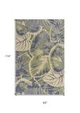 7' X 9'  Wool Blue Or  Green Area Rug - Homeroots