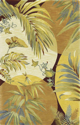 8' X 10' Coral Red Ivory Hand Tufted Tropical Leaves Indoor Area Rug - Homeroots - Flyclothing LLC