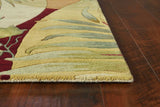 8' X 10' Coral Red Ivory Hand Tufted Tropical Leaves Indoor Area Rug - Homeroots - Flyclothing LLC