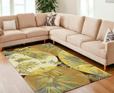 8' X 10' Coral Red Ivory Hand Tufted Tropical Leaves Indoor Area Rug - Homeroots