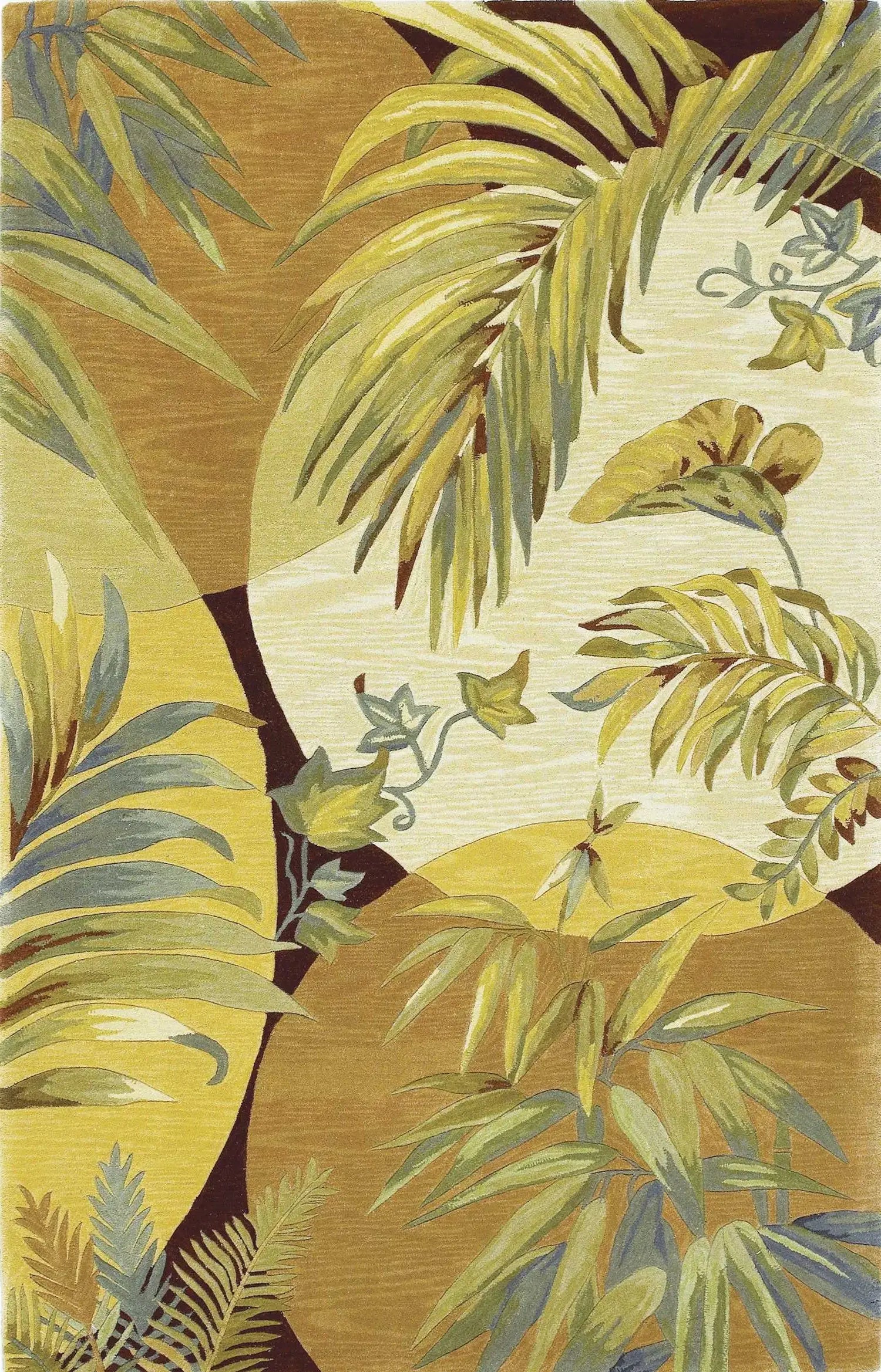 8' X 10' Coral Red Ivory Hand Tufted Tropical Leaves Indoor Area Rug - Homeroots - Flyclothing LLC