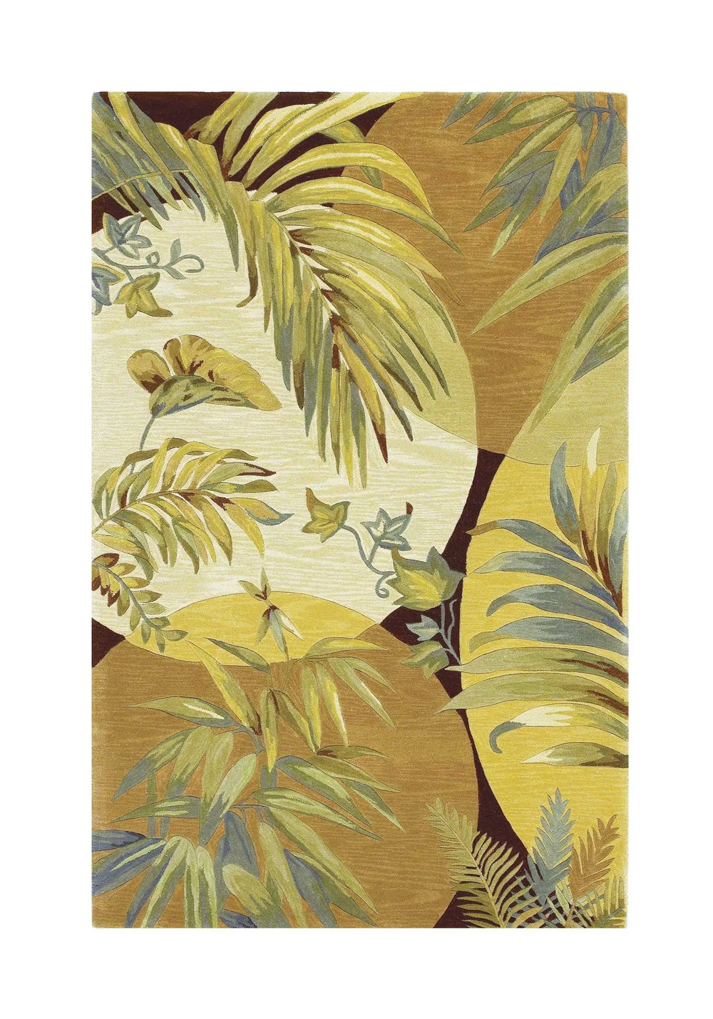 8' X 10' Coral Red Ivory Hand Tufted Tropical Leaves Indoor Area Rug - Homeroots - Flyclothing LLC