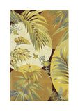 8' X 10' Coral Red Ivory Hand Tufted Tropical Leaves Indoor Area Rug - Homeroots