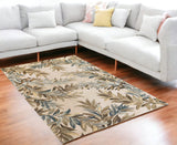 7' X 9'  Wool Ivory  Area Rug - Homeroots