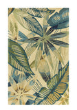 8' X 10' Ivory Teal Hand Tufted Tropical Leaves Indoor Area Rug - Homeroots
