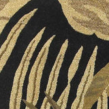 8' X 11' Midnight Black Hand Tufted Tropical Leaves Indoor Area Rug - Homeroots - Flyclothing LLC