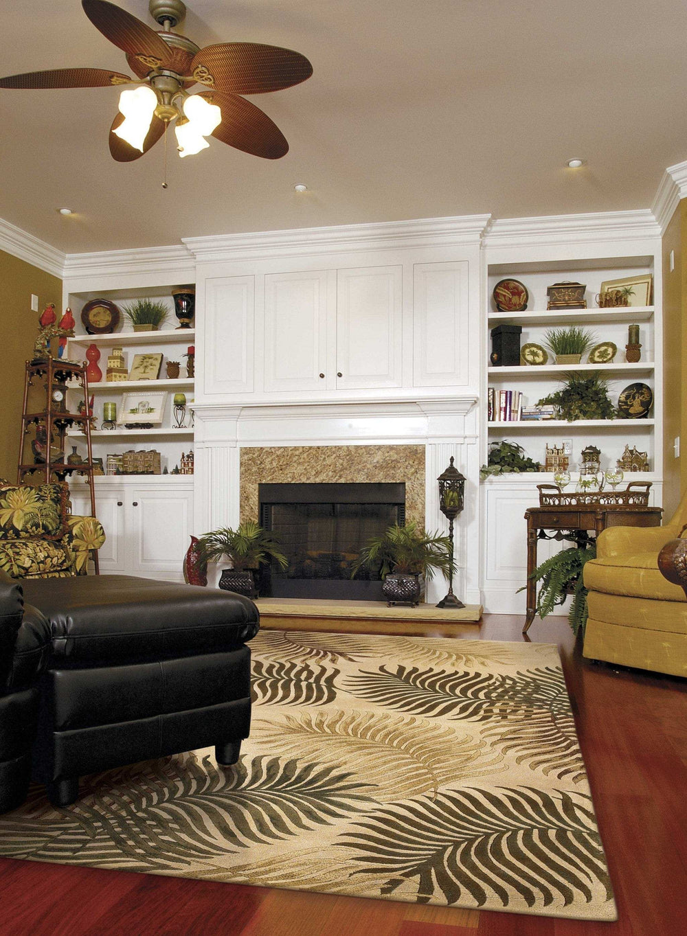 8' X 11' Natural Beige Hand Tufted Tropical Leaves Indoor Area Rug - Homeroots - Flyclothing LLC