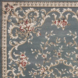 9' X 12' Slate Blue and Ivory Floral Area Rug - Homeroots - Flyclothing LLC