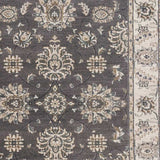 9' X 12' Grey Ivory Bordered Floral Indoor Area Rug - Homeroots - Flyclothing LLC