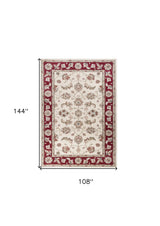 9' X 12' Polypropylene Ivory Or Red Area Rug - Homeroots - Flyclothing LLC