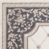 9' X 12' Ivory Grey Bordered Floral Indoor Area Rug - Homeroots - Flyclothing LLC