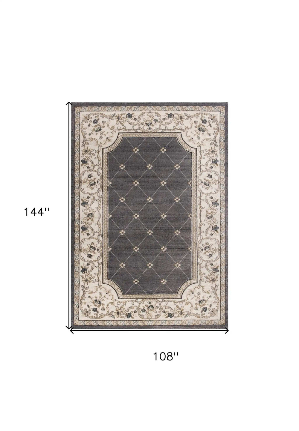 9' X 12' Polypropylene Grey Or Ivory Area Rug - Homeroots - Flyclothing LLC