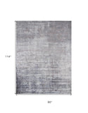 8' X 10' Slate Grey Hand Loomed Abstract Brushstroke Indoor Area Rug - Homeroots