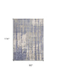 7' X 10'  Viscose Grey Or  Blue Area Rug - Homeroots