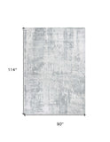8' X 10' Dew Grey Hand Loomed Abstract Brushstroke Indoor Area Rug - Homeroots