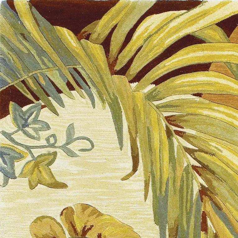 8' X 11' Wool Beige With Greenery Area Rug - Homeroots - Flyclothing LLC