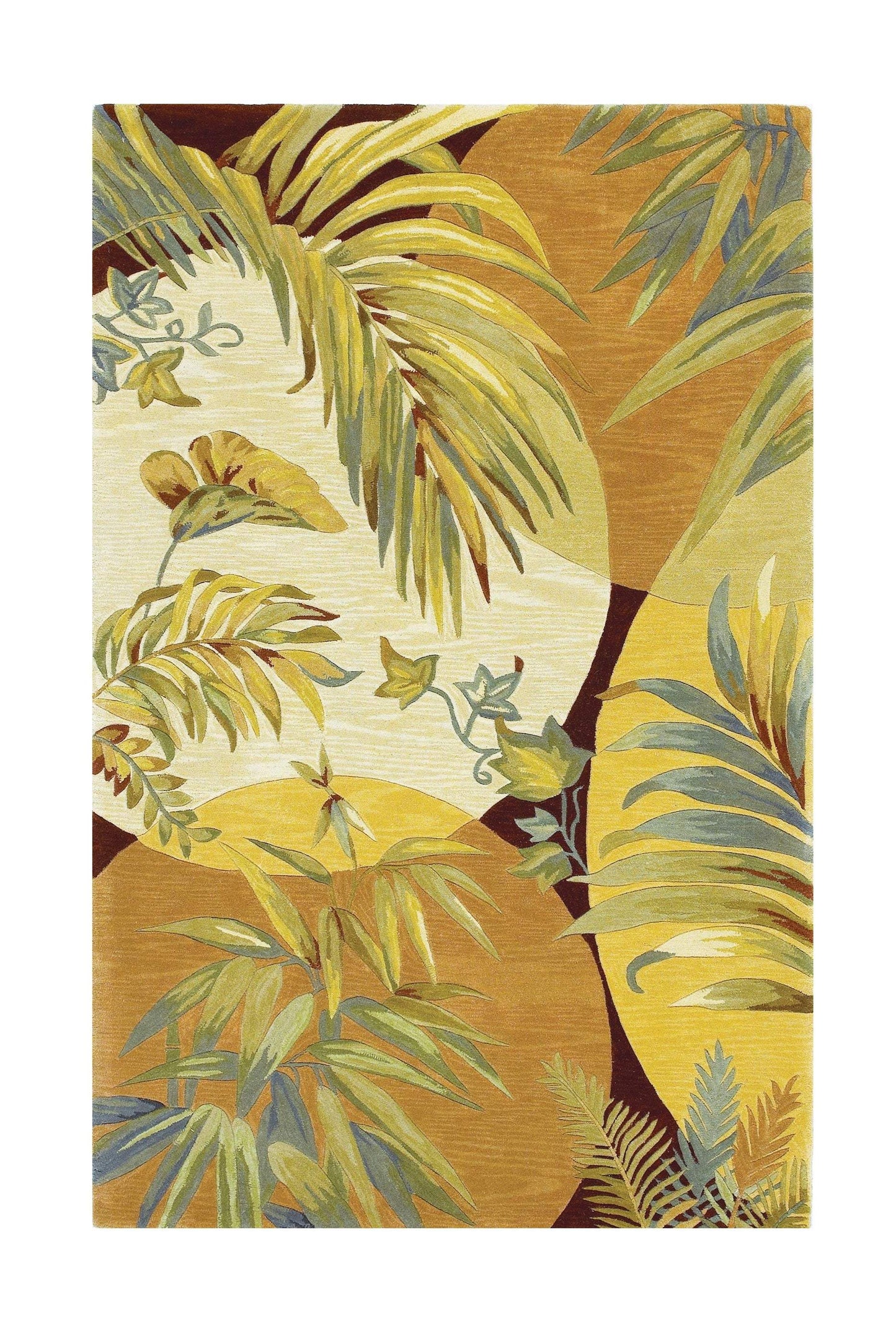 8' X 11' Wool Beige With Greenery Area Rug - Homeroots - Flyclothing LLC