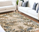 9' X 12' Ivory Hand Tufted Pinnate Fronds Indoor Area Rug - Homeroots - Flyclothing LLC