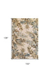 9' X 12' Ivory Hand Tufted Pinnate Fronds Indoor Area Rug - Homeroots - Flyclothing LLC