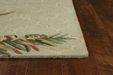 9' X 12' Sage Green Hand Tufted Tropical Quatrefoil Indoor Area Rug - Homeroots
